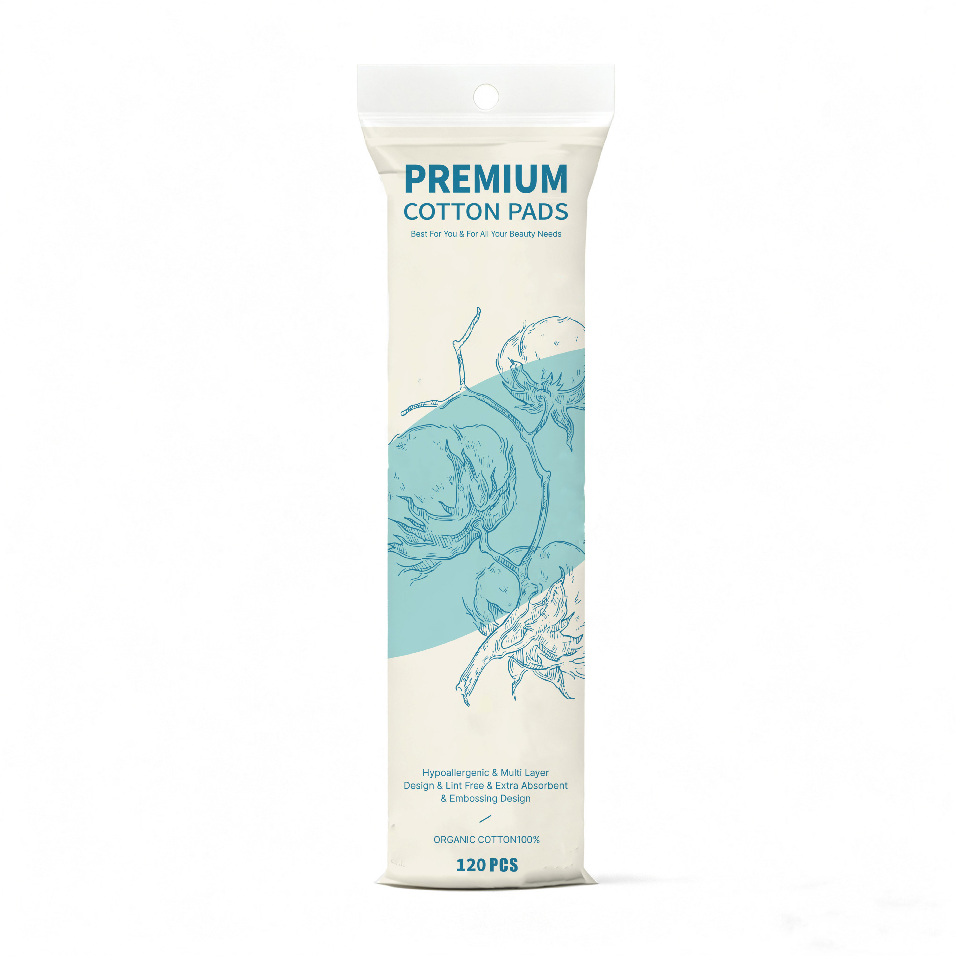 Comercio exterior transfronterizo desechable algodón grueso algodón redondo algodón grueso 5.8CM envasado en inglés