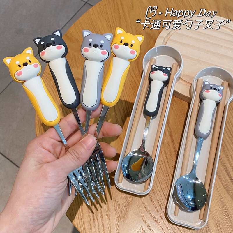 Cross-Border Christmas Hot-Selling Tableware Cartoon Cute 304 Stainless Steel Spoon Fork High-Looking Convenient Tableware Set Cross-Border Christmas Hot-Selling Tableware Cartoon Cute 304 Stainless Steel Spoon Fork High-Looking Convenient Tableware Set