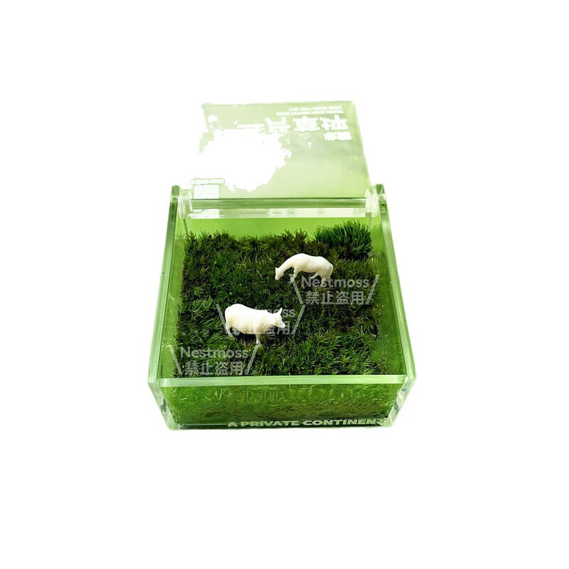苔のマイクロランドスケープデスクトップワークステーション、怠け者のための楽しい装飾品、雰囲気のある牛と馬の減圧テーブルペット、飼いやすい|undefined