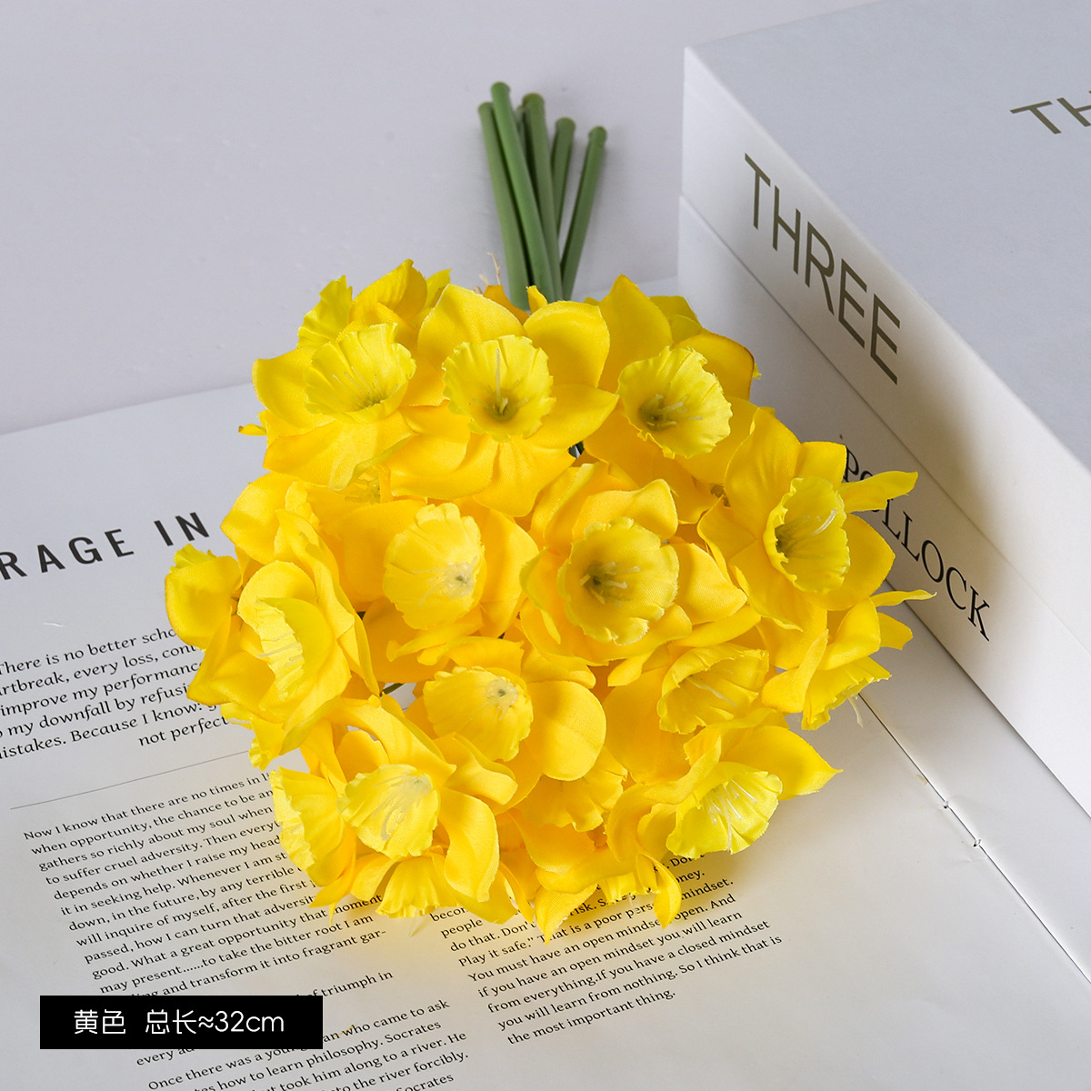 Simulación de flores de narcisos extranjeros mano de tela de seda narcisos estilo pastoral comercio exterior AliExpress Taobao narcisos