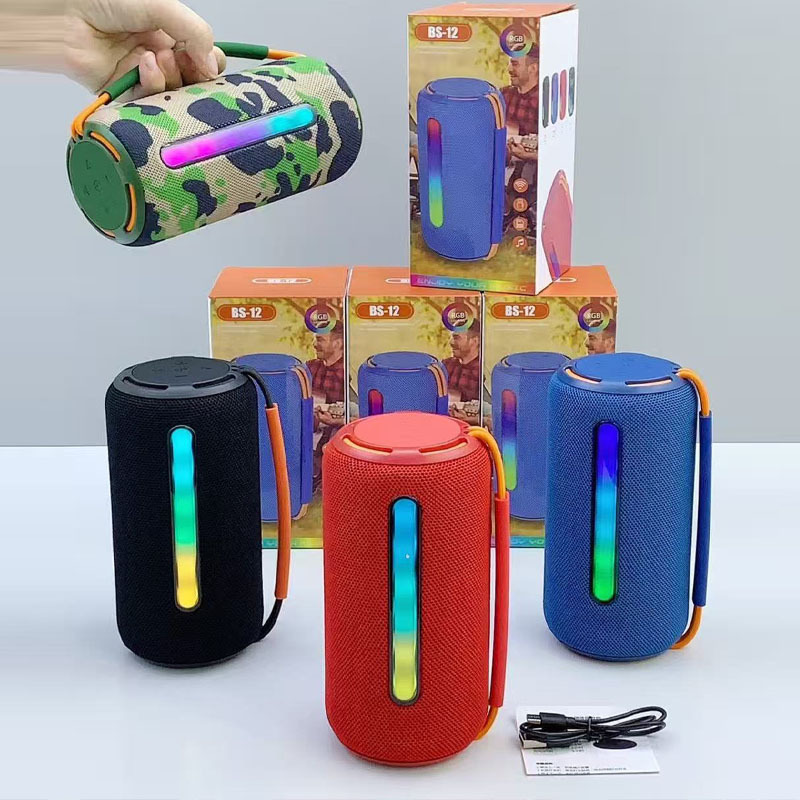 BS12蓝牙音箱高音质大功率户外便携式迷你插卡家用桌面低音炮音响|undefined