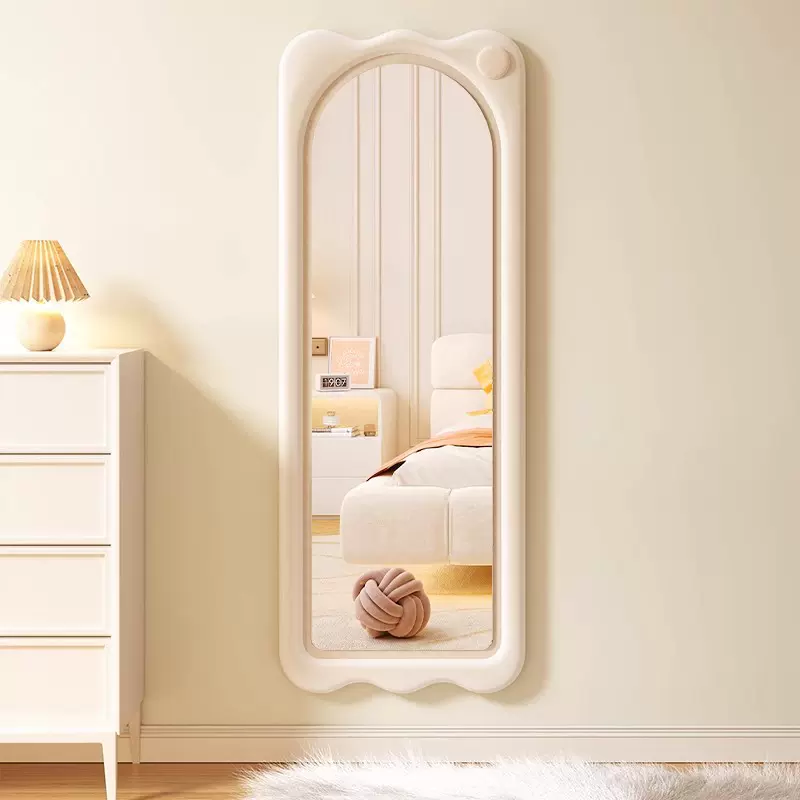 法式风全身镜主卧落地镜家用穿衣镜挂墙镜子可移动试衣镜异形镜子