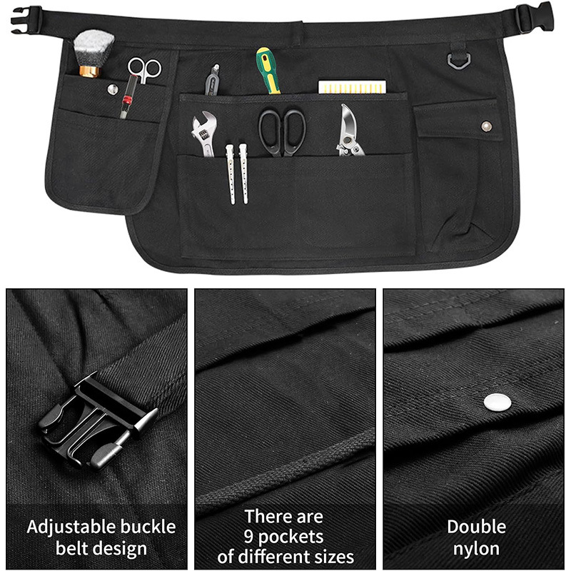 (2개) 새로운 앞치마 도구 허리 가방 산업 원예 도구 저장 다기능 멀티 포켓 캔버스 하프 앞치마 재고