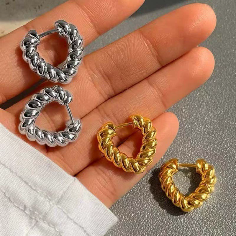 Модные золотые серёжки в виде сердца, кожуховые метал Jewelry?