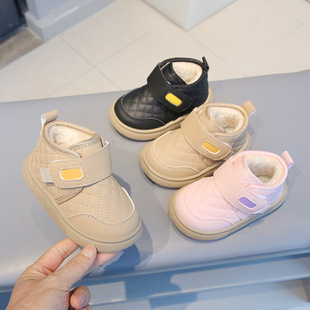 Winter Boys and Girls fleece-lined Girls Baby Shoes Warm Soft Sole Cotton Shoes Children Snow Boots Short Boots Thick Winter Snow Boots