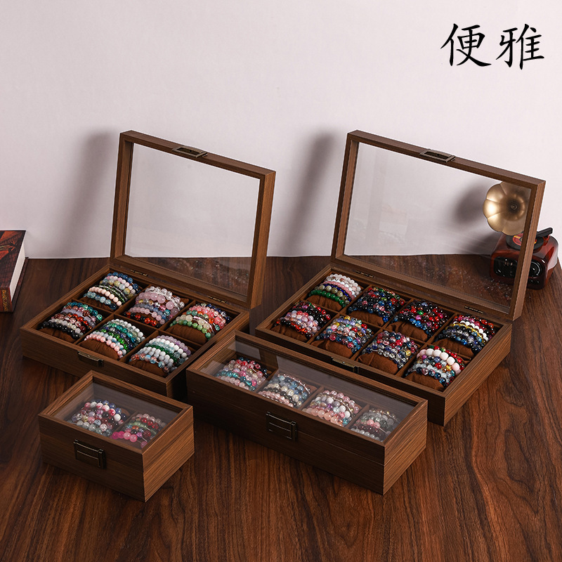 便雅带盖防尘文玩手串收纳盒水晶手链手镯配饰收藏箱佛珠佛串展示|undefined