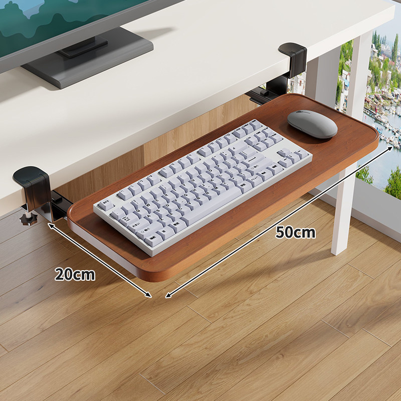 Bandeja Extraíble para Teclado Bajo Escritorio Sin Perforación para Escritorio