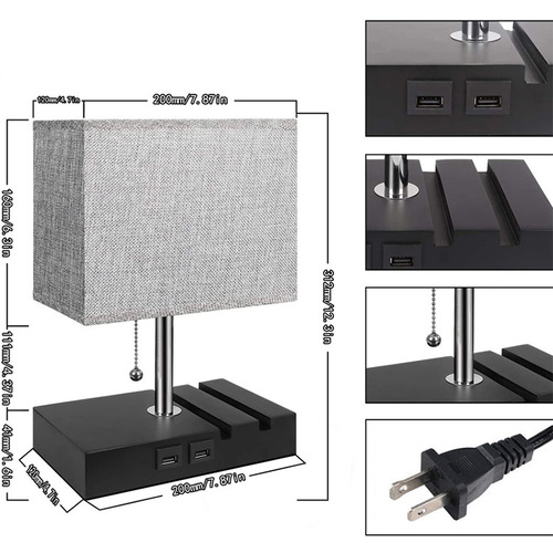 Amazon AliExpress USB Fabric Table Lamp Mobile Phone Stand Table Lamp Living Room Bedroom Bedside Table Decorative Lamp
