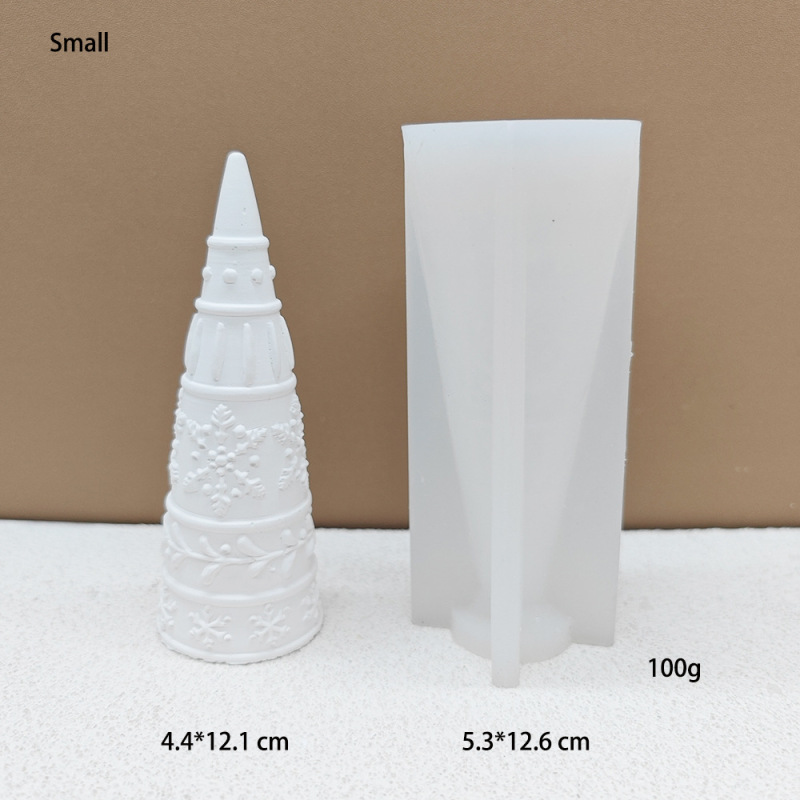 クリスマスツリー雪模様シリコンろうそく金型クリスマスシリーズ雰囲気芸術石膏置物鋳造金型|undefined