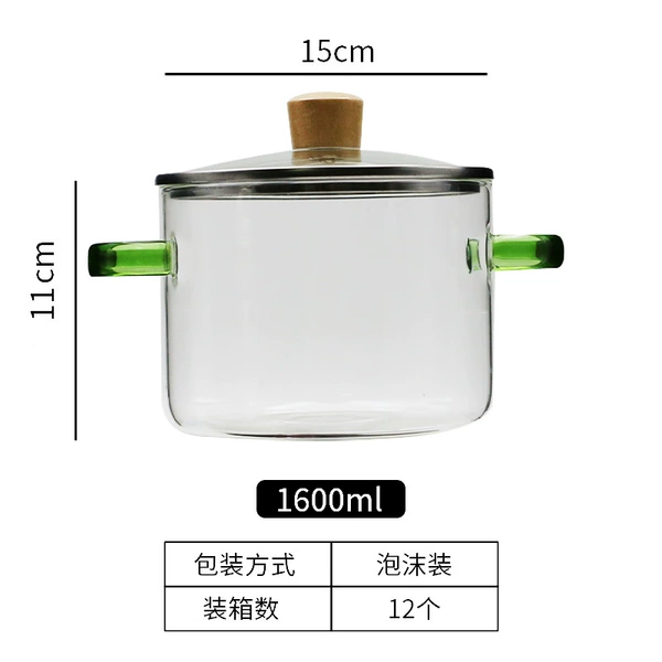 Green transparent pot