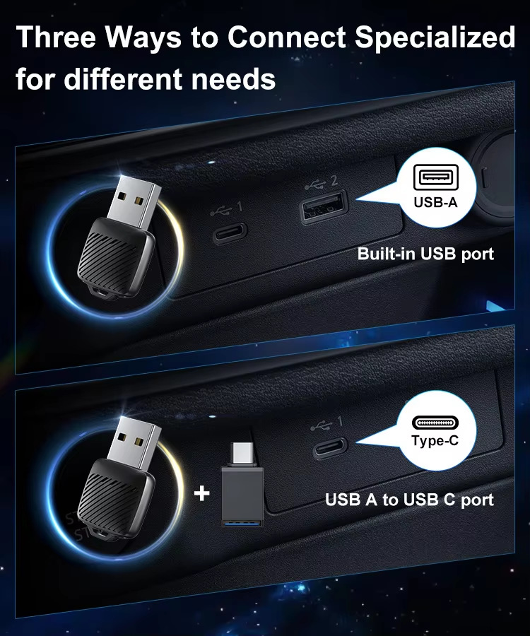 2-in-1 Wireless Carplay Box Android Auto Car Interconnection Adapter