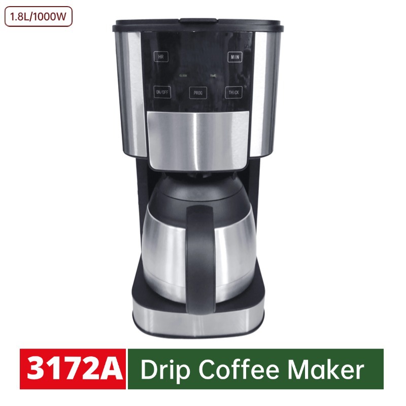 Cafetera de goteo cafetera americana doméstica tipo 1.8L transfronterizo estándar europeo y americano en stock goteo café