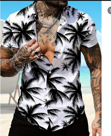 新潮酷春季夏季新款时尚男装男士短袖衬衫上衣开衫跨境源头工厂|undefined
