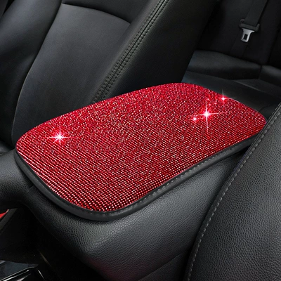 Diamond Armrest Pad, Armrest box - black-red-diamond