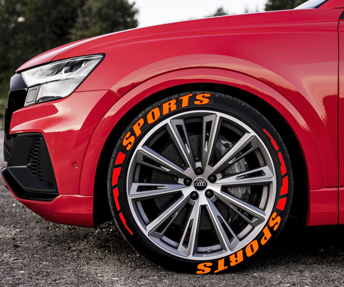 [SPORTS] car and motorcycle tire letter stickers pvc rubber material car modified wheel