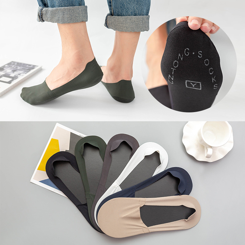 Calcetines invisibles del tobillo de la parte inferior de la caída del pelo del corte arbitrario de los hombres del talón de la silicona de los hombres invisibles del verano