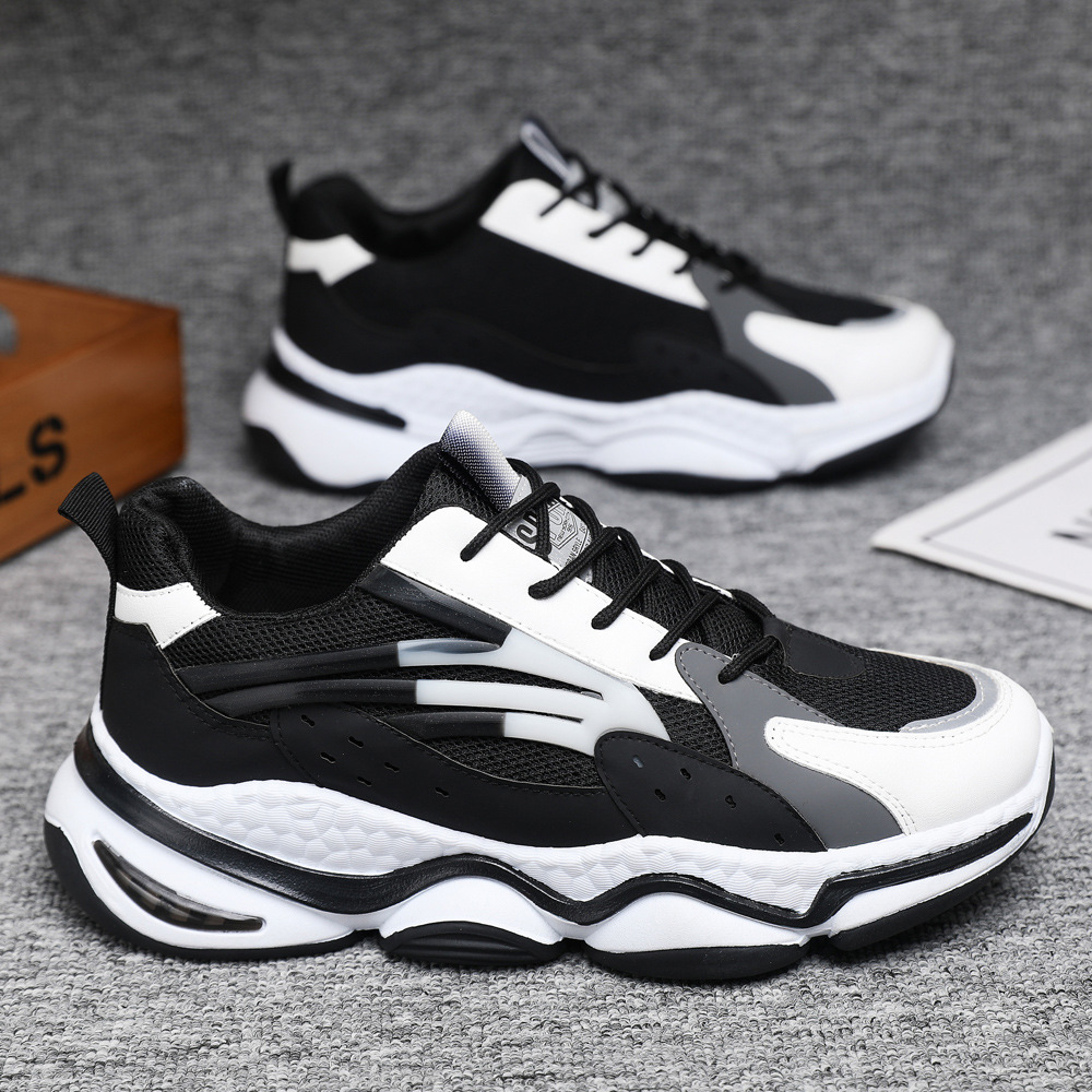 Nuevos zapatos para hombres, zapatos deportivos al aire libre, zapatos casuales de moda, zapatos de papá, zapatos para correr con fondo de hoja, zapatos bajos para hombres