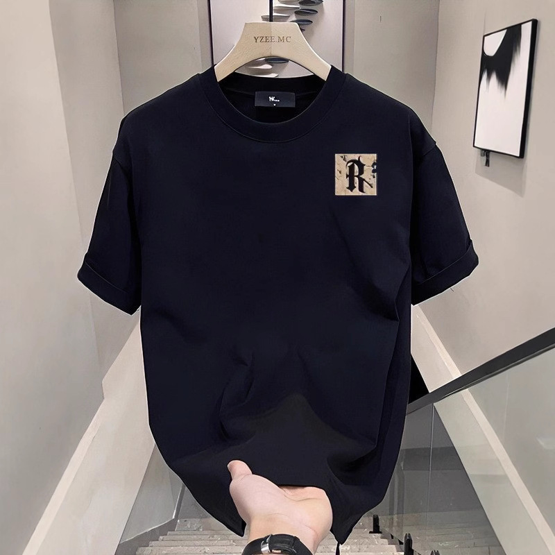 T-Shirt Trendy Brand High-End Short-Sleeved Men's Summer 2025 New Ins Loose Casual Round Neck Versatile Handsome T-Shirt for Men T-Shirt Trendy Brand High-End Short-Sleeved Men's Summer 2025 New Ins Loose Casual Round Neck Versatile Handsome T-Shirt for Men