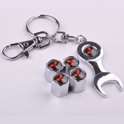 Tapa de Válvula de Neumático de Aluminio Universal con Llavero para Automóvil image 20