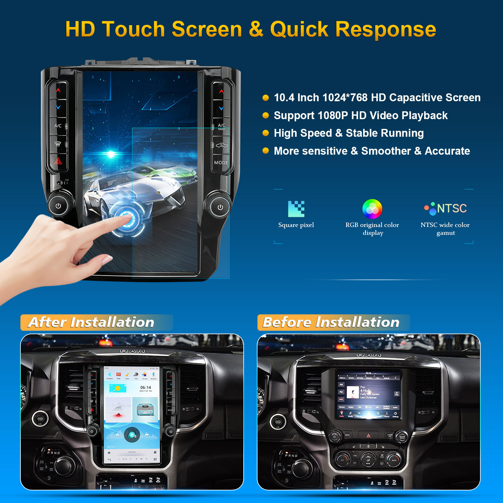 11.8 inch Vertical Screen RAM 2011-2019/2022- HD Car Navigation
