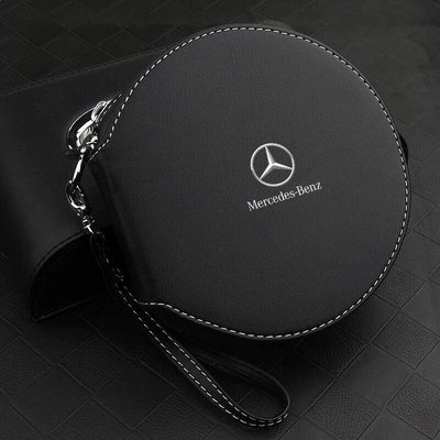 Car Cd Bag, Car Disc Storage Bag, Car Cd Box, In-Car Cd Holder, Volkswagen Audi Mercedes Car Disc Holder (Multimediya və saxlama aksesuarları) - mercedes-benz-round-cd-bag-silk-screen-logo-model