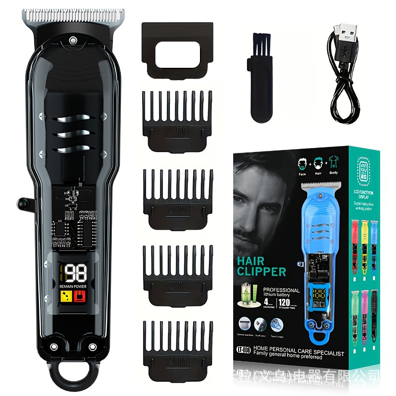 Cortadora de pelo transparente para peluquería, cortadora de pelo especial, barbería profesional, afeitadora eléctrica