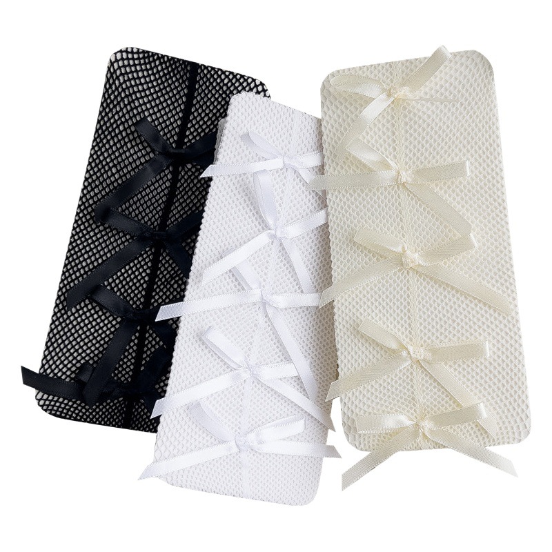 Verano fino blanco arco malla calcetines japonés Lolita Millennium estilo versátil blanco seda hueco pantimedias polainas