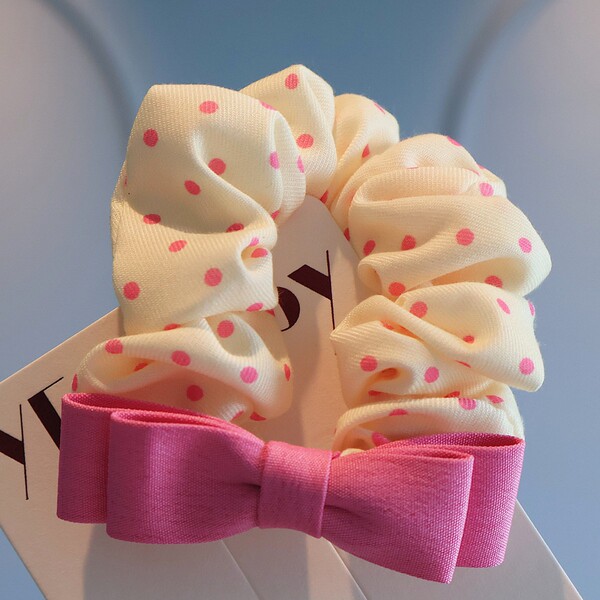 Children's cute bow small intestine hair band high elasticity hair…