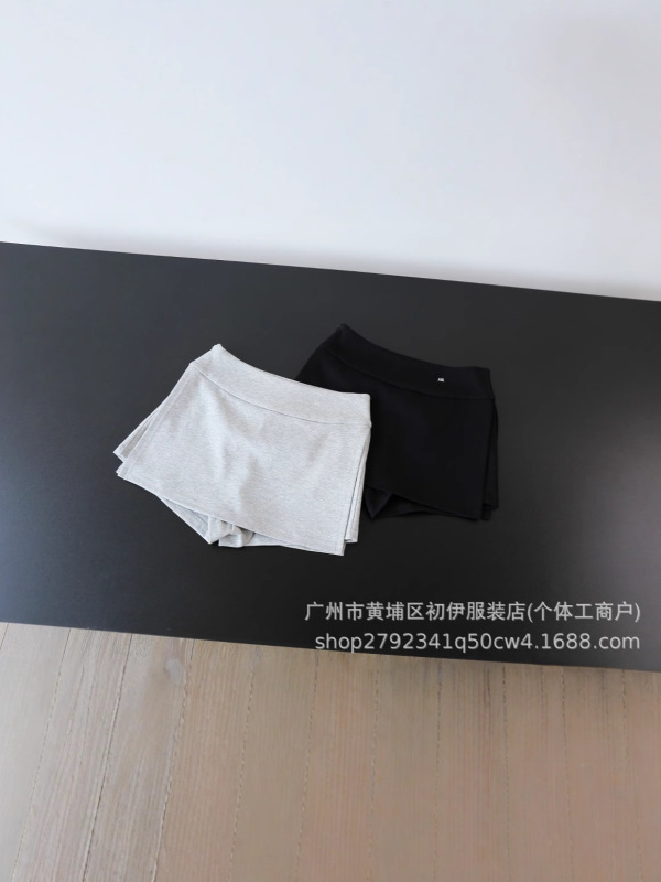 高バージョン~AN25夏の新しい多用途刺繍文字スリムサイドスリットホットショートキュロット女性用|undefined