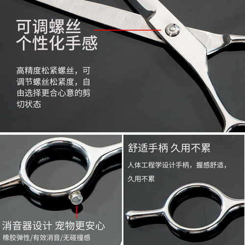 Pet dog grooming scissors, professional hair trimming set, curved scissors, tooth scissors, Teddy self-cut dog hair tools wholesale