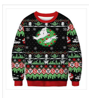 2024 venta caliente 3D impresión digital spot hombres casual todo-fósforo hombro de manga larga suéter suelto cuello redondo