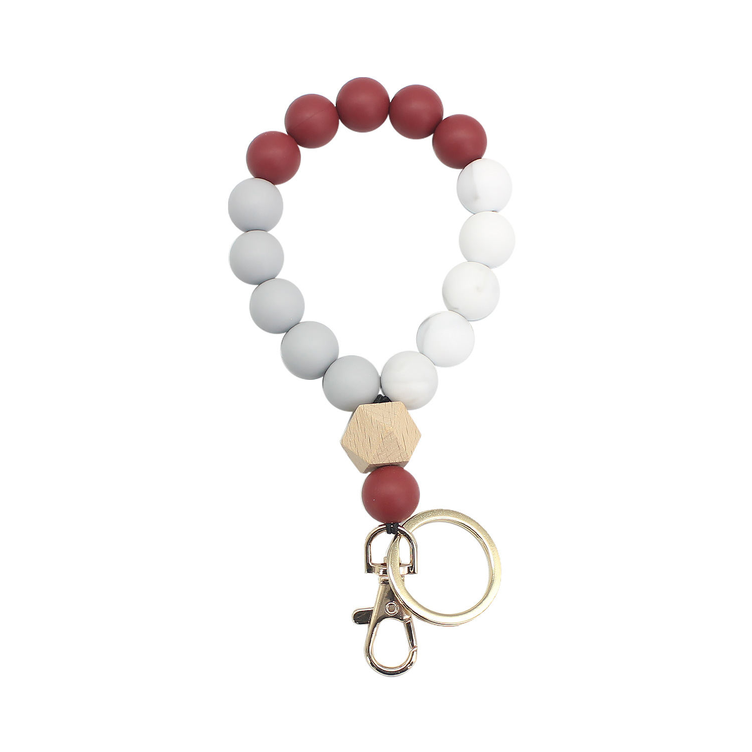 Nueva pulsera de silicona transfronteriza accesorios llavero redondo pulsera de silicona pulsera colgante de estilo europeo y americano