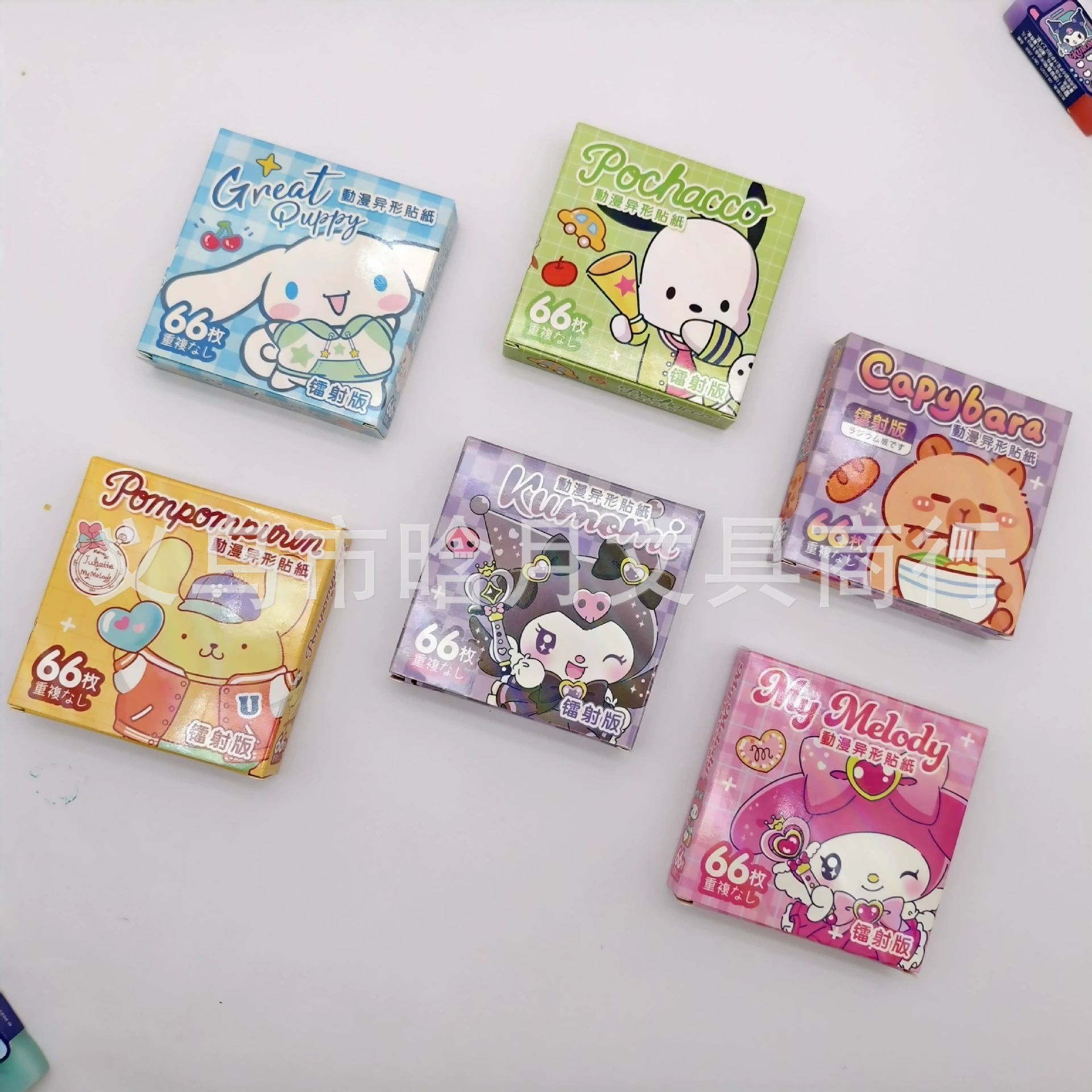 Набор наклеек Sanrio, 66 шт., неповторяющиеся милые стикеры, декоративный набор