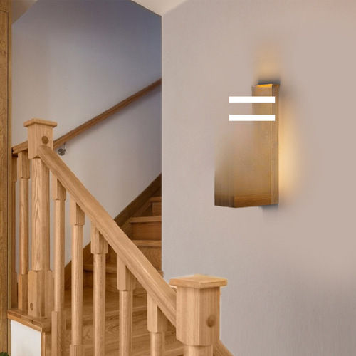 Solid Wood Wall Lamp, Chinese Style, Natural Wood Indoor Bedroom Bedside Wall Lamp, European Style Living Room Wooden Study Hallway Staircase Wall Lamp
