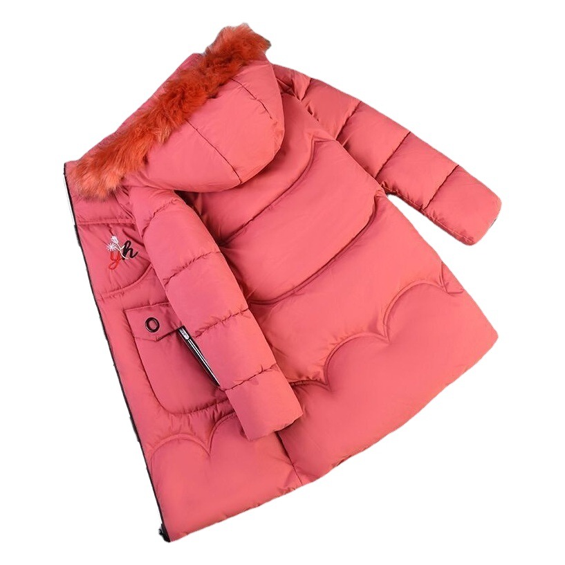 Invierno Nueva ropa de algodón acolchado para niñas de estilo coreano conejo de dibujos animados para niños de longitud media engrosada abajo ropa acolchada de algodón de moda
