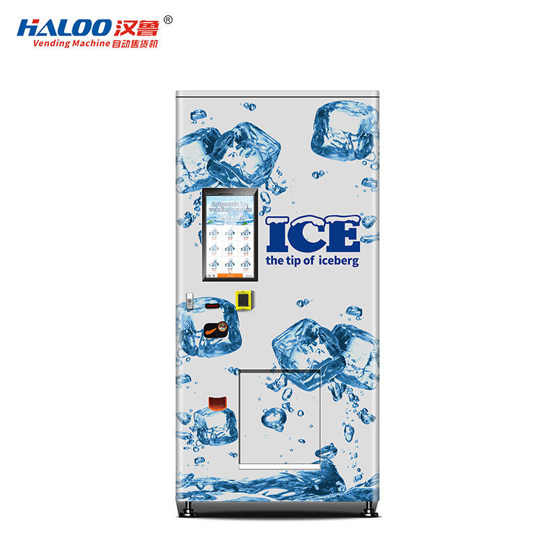 La máquina expendedora de cubitos de hielo mejorada de Hanlu admite el uso en el extranjero de la máquina expendedora de cubitos de hielo automática no tripulada las 24 horas
