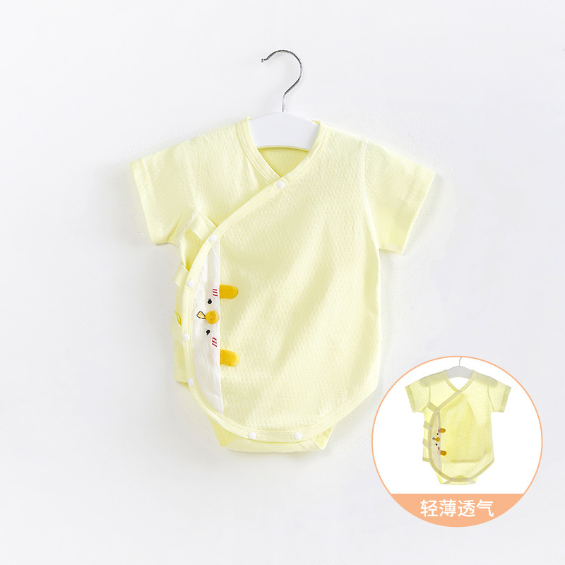 Mono de bebé de verano triángulo mameluco de manga corta funda de algodón ropa de recién nacido hombres y mujeres mameluco funda de bebé