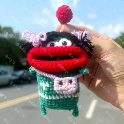 Car key bag Distinctive Creative Sausage Mouth - 14cmx22cm-christmas-green-suit-head-free-bag