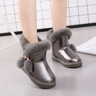 Children's Snow Boots Girls' Boots 2025 Winter New Velvet Winter Shoes Warm Waterproof Snow Cotton Non-Slip Cotton Boots