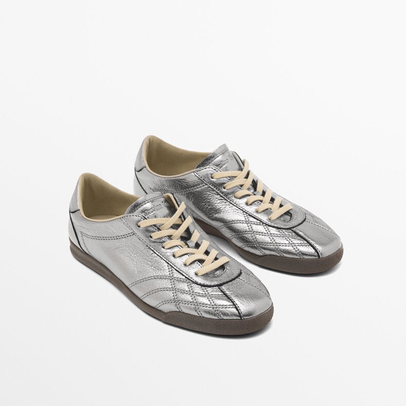 Spain MD Women's Shoes Retro Flat Casual Sports Style Genuine Leather Low-Top Soft-Sole Comfortable Lace-Up German Sneakers