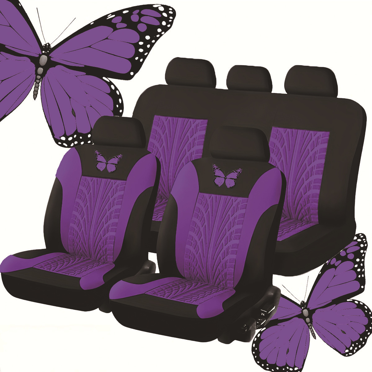 Cojín de asiento transfronterizo exclusivo para automóvil general, artesanía en relieve de mariposa, funda de asiento exquisita, cojín de asiento suave, transpirable y resistente al desgaste