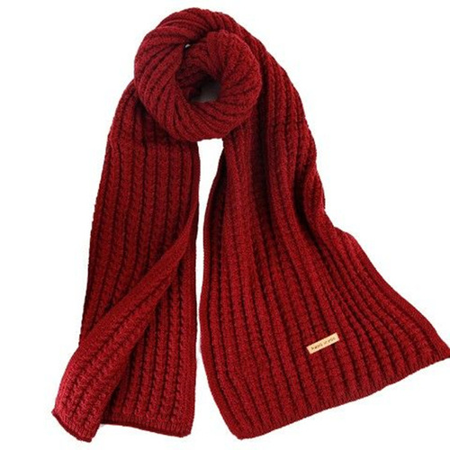 Korean version of the new fashion versatile solid color knitted wool scarf for women in autumn and winter thickened and warm couple scarf for men