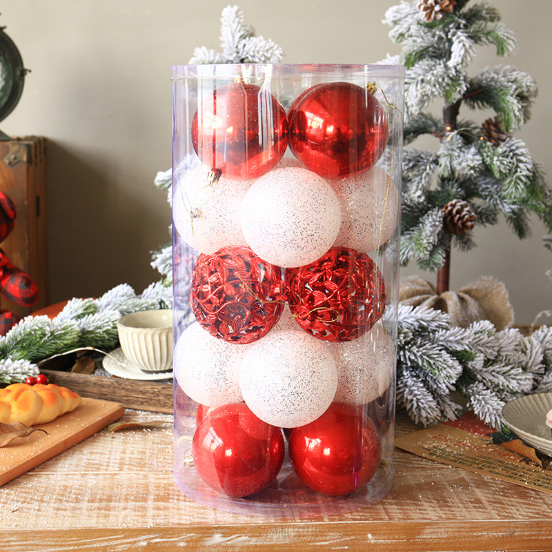Liquidación 2023 escena de decoración de Navidad transfronteriza BOLA DE Navidad bola macaron centro comercial ventana techo bola hueca
