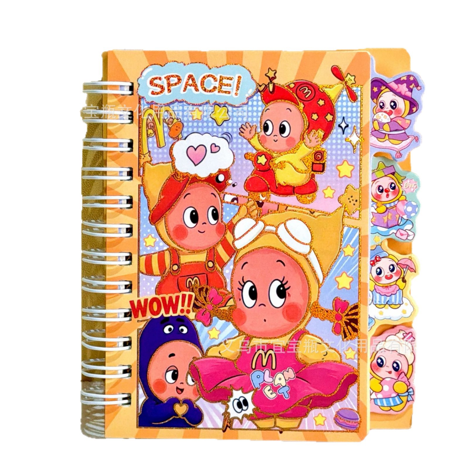 Cuaderno de Espiral con Divisores y Estampado Dorado de Papel para Notas