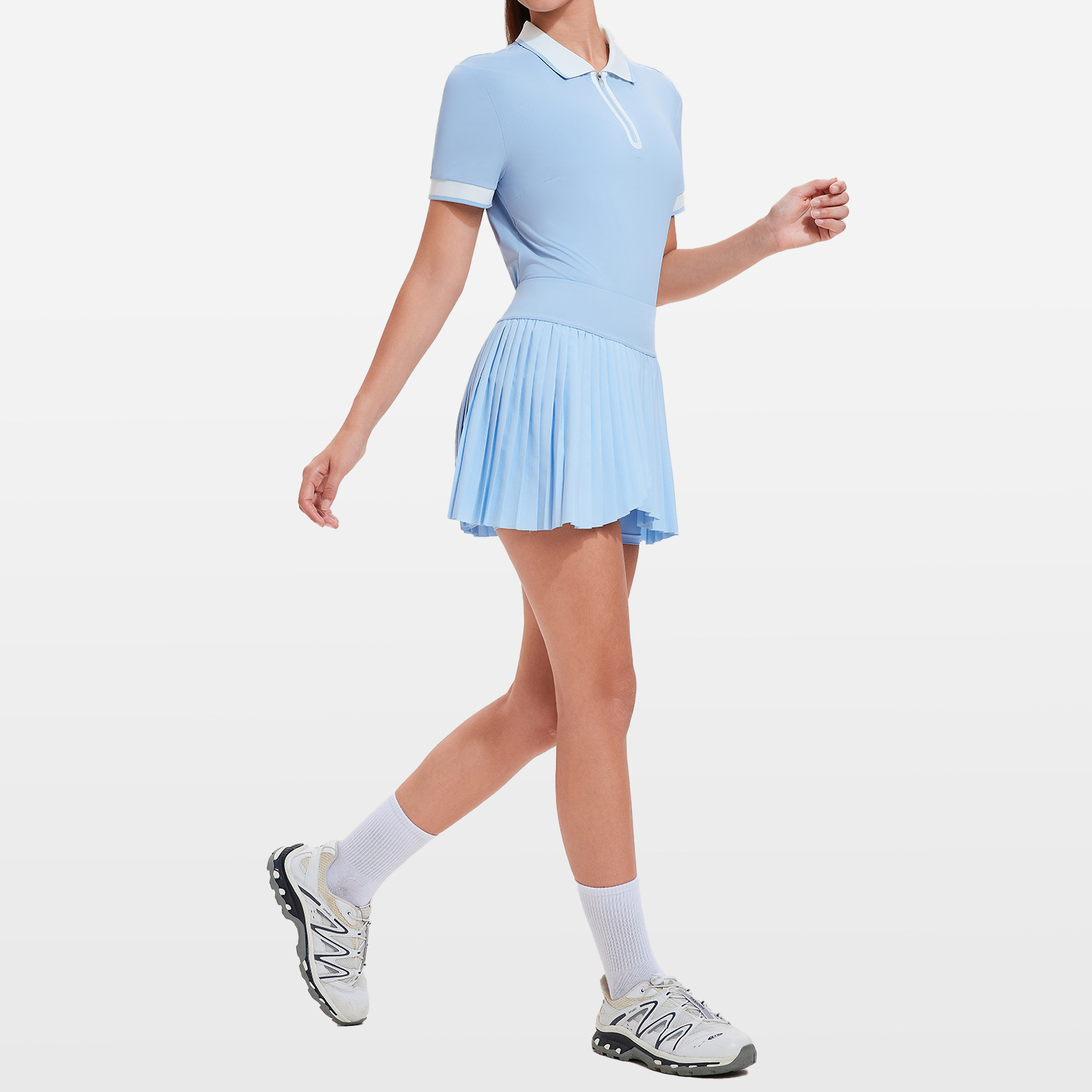 Ropa de yoga de nuevo estilo para mujer, conjunto deportivo transpirable informal de verano para tenis, camiseta POLO, conjunto deportivo para correr al aire libre image 4
