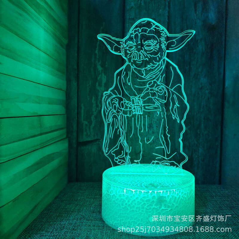 Cross-border supply USB3D night light Star Wars series crack remote control touch colorful sleep Light
