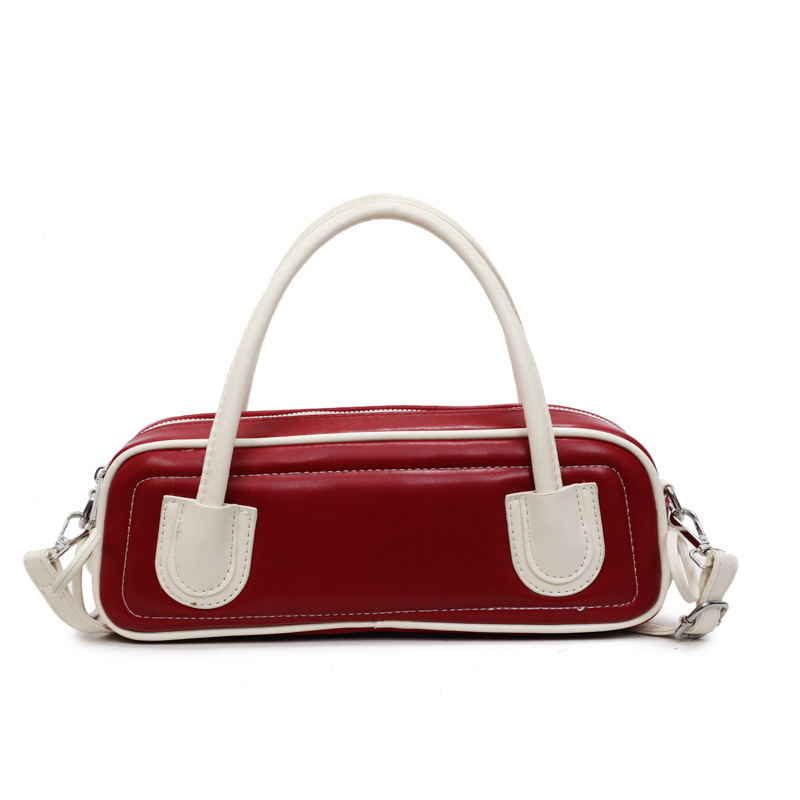 Bolsos populares de este año 2025 verano nuevo bolso femenino bolso de hombro de textura de alta calidad bowknot contraste color bandolera