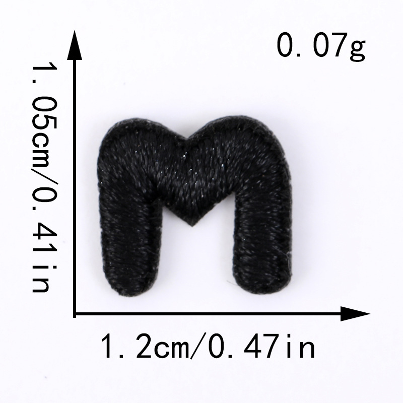 电脑刺绣布贴黑白小数字字母跨境批发DIY服饰补丁装饰贴刺绣辅料|undefined