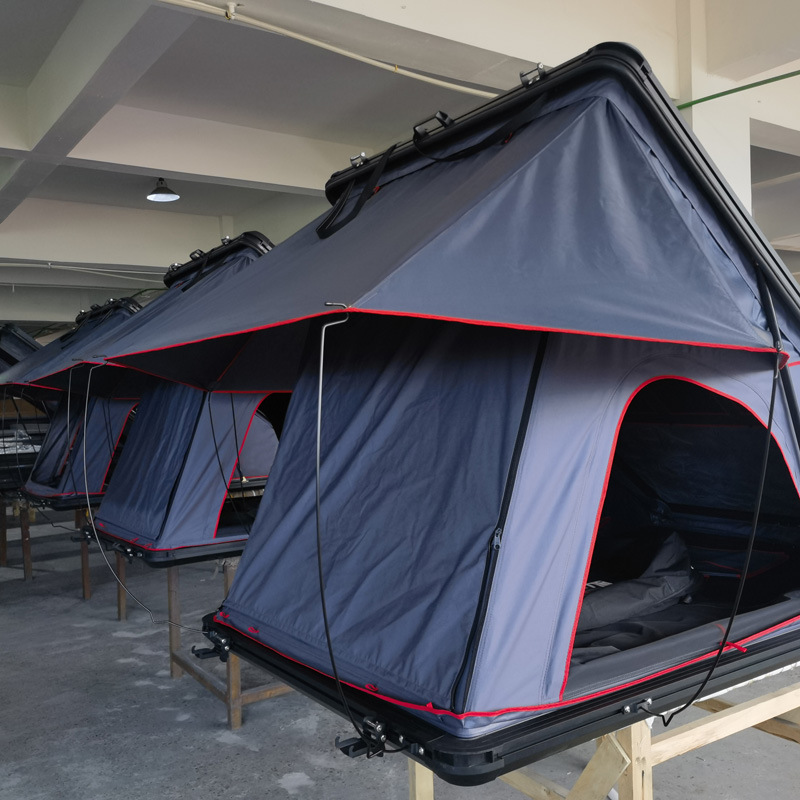 Carpa de techo de aleación de aluminio triangular de cuatro lados autoconductora al aire libre totalmente automática a prueba de lluvia carretera carpa de vehículo