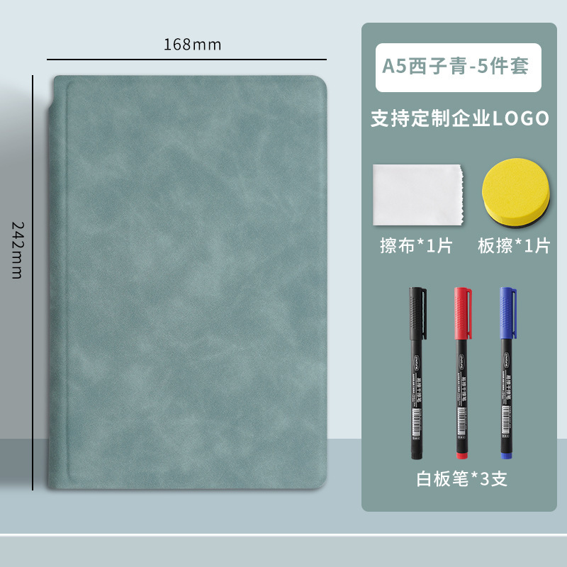 消去可能な A5 小さなホワイトボード ドラフト ノート レザー ライティング ボード デスクトップ メモ帳 ロゴを印刷可能|undefined